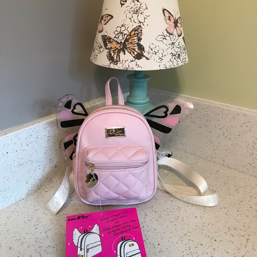 Betsey Johnson Mini Backpack w/Butterfly Wings
